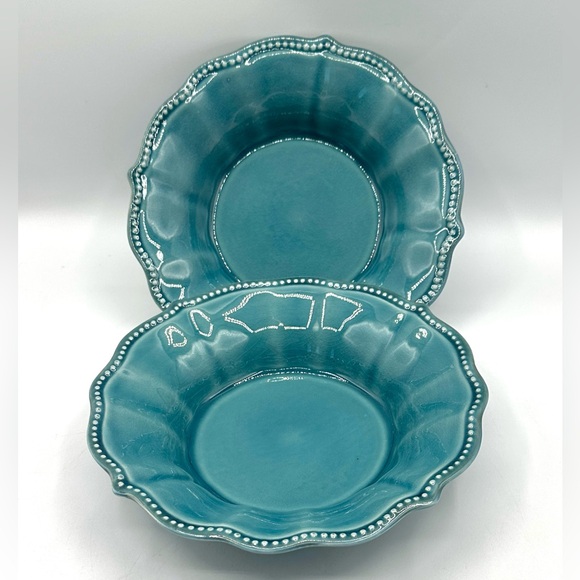 2 Blue Denim Ruffle Bowls by The Pioneer Woman. - Picture 11 of 11